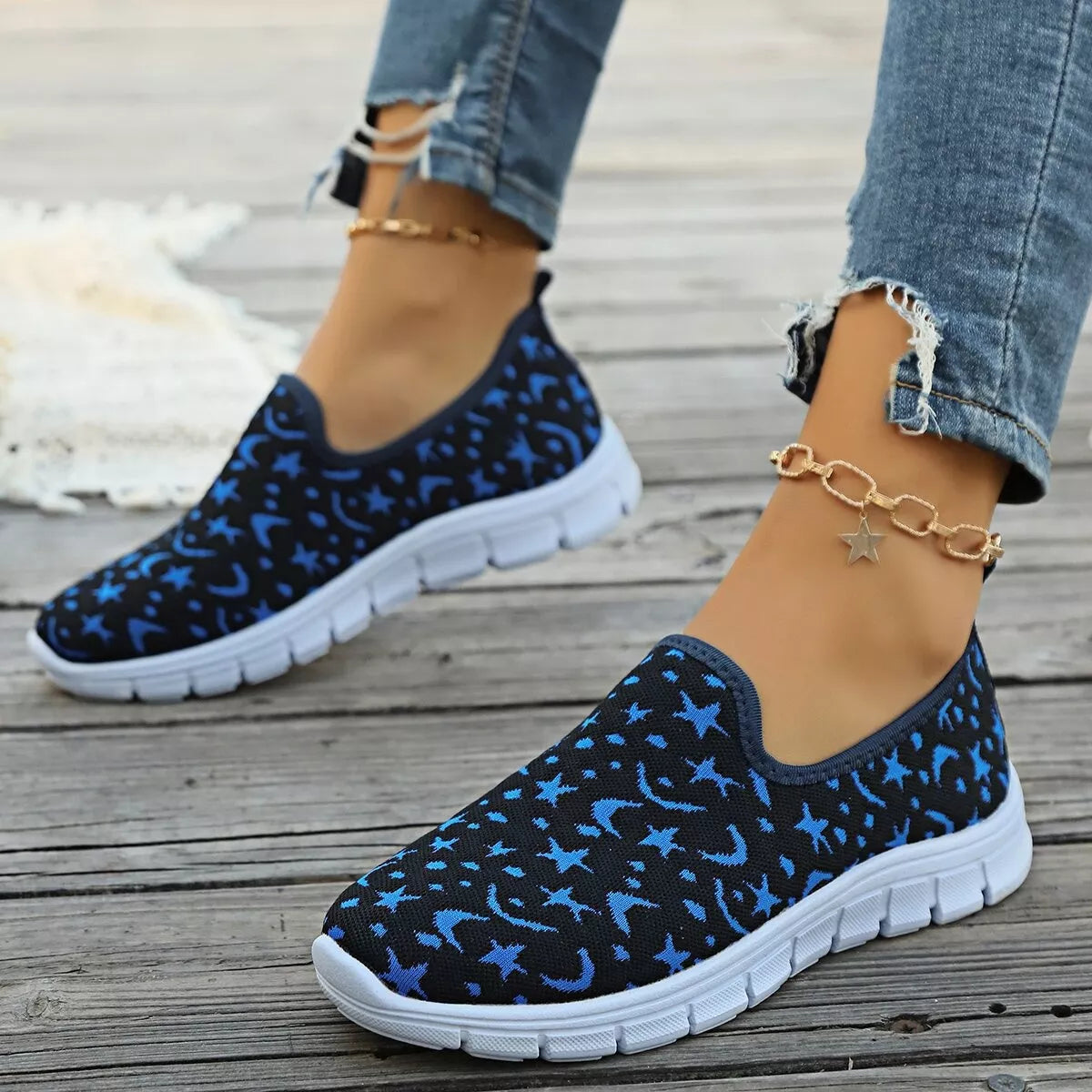 Round Toe Platform Slip-Ons