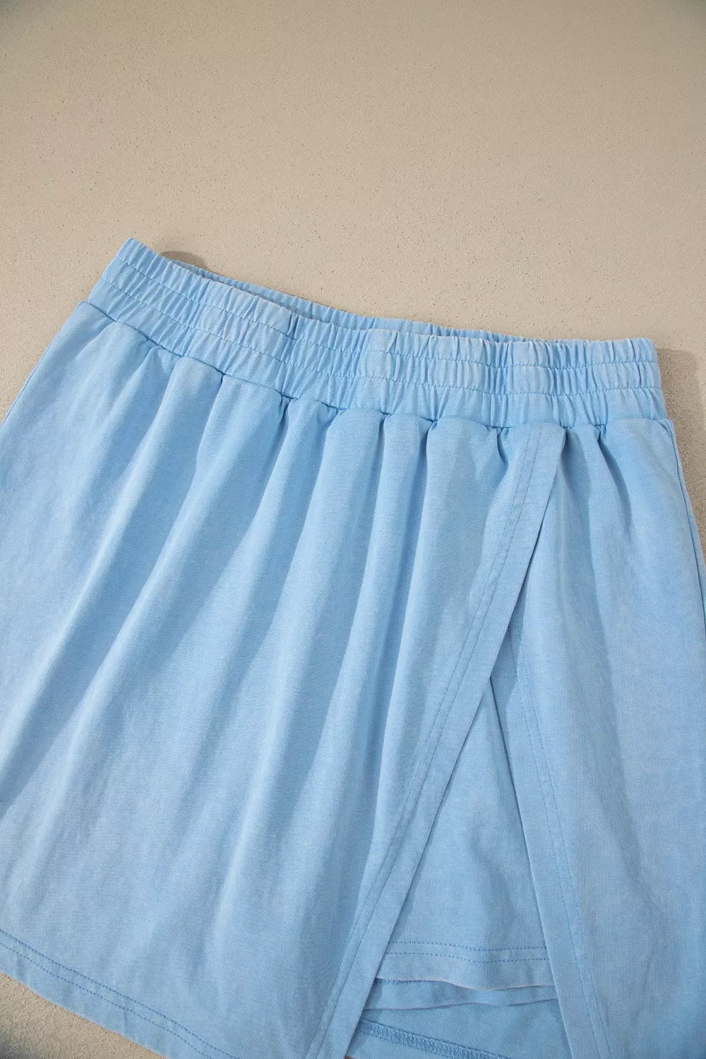 Casual V-Neck Short Sleeve Top and Skort Set