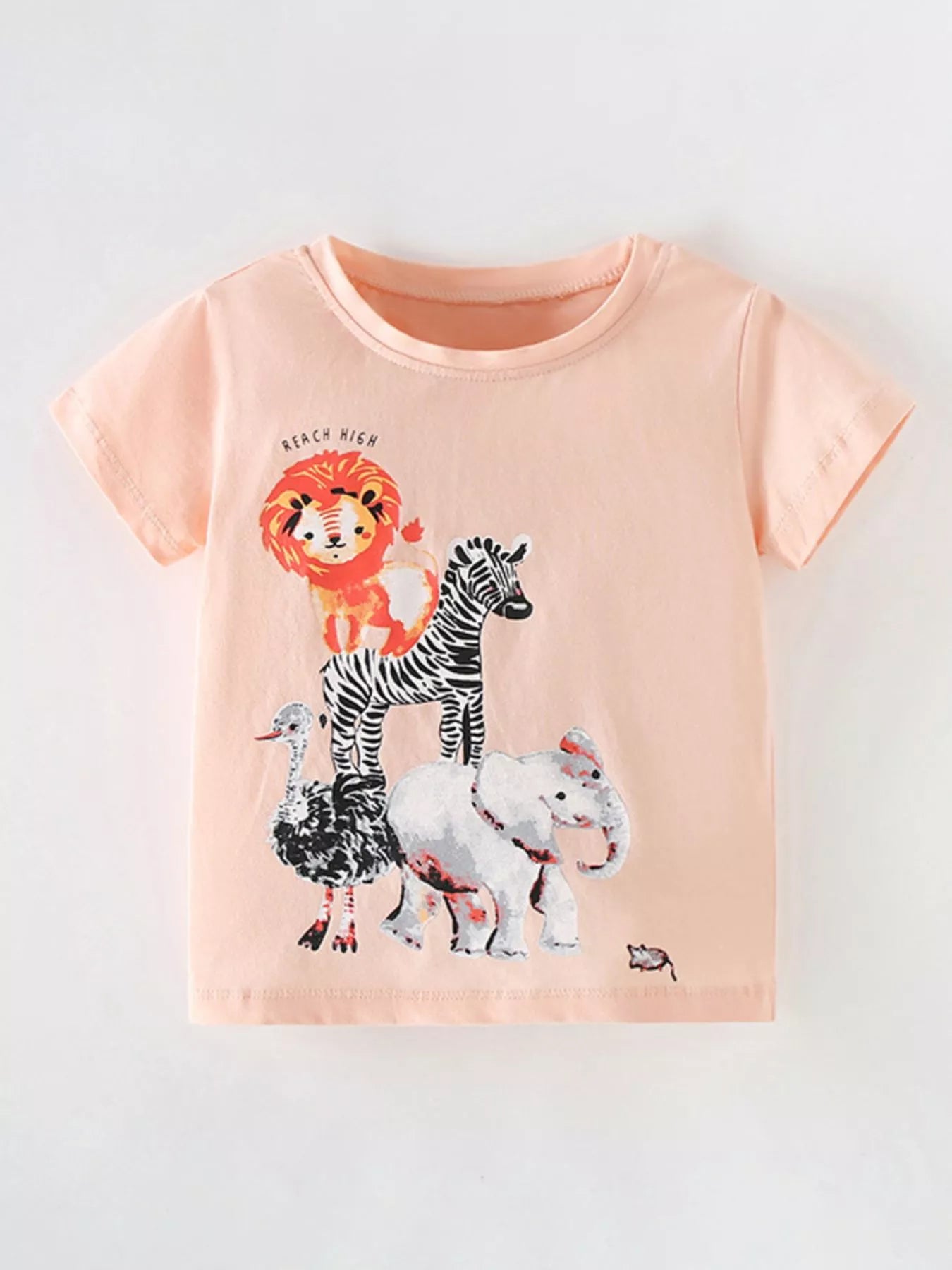 Children's Cute Animal Graphic Crew Neck T-Shirt
