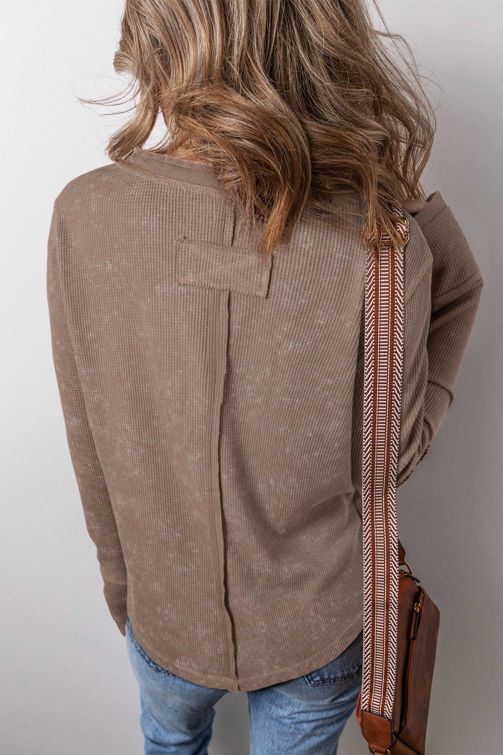 Button Detail Long Sleeve Top