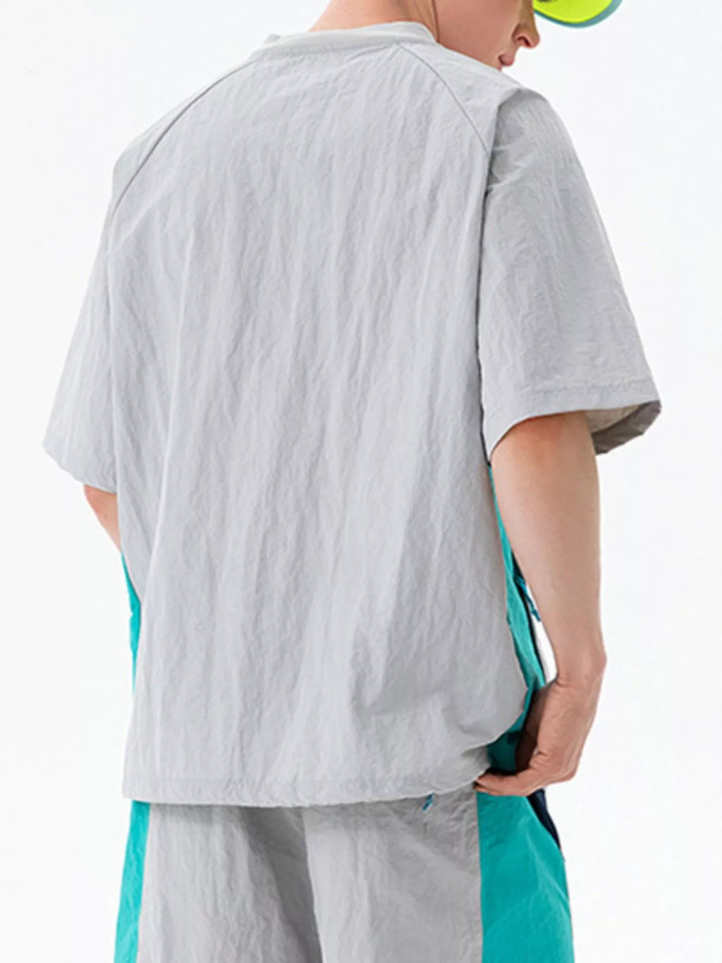 Men's Contrast Round Neck Short Sleeve T-Shirt
