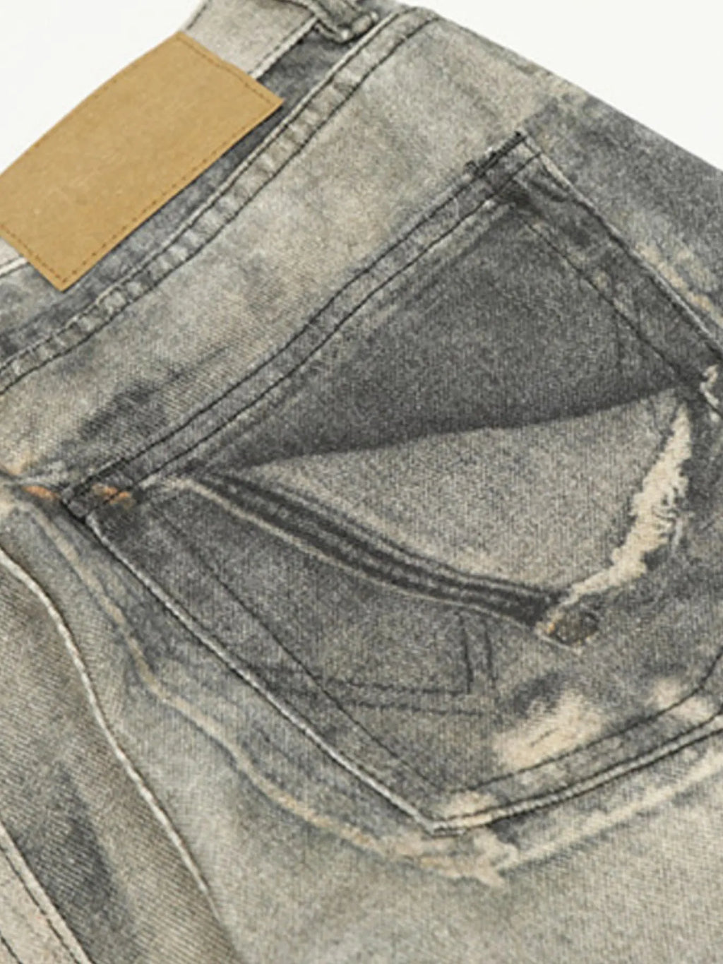 Men's Vintage Washed Wide-Leg Denim Jeans