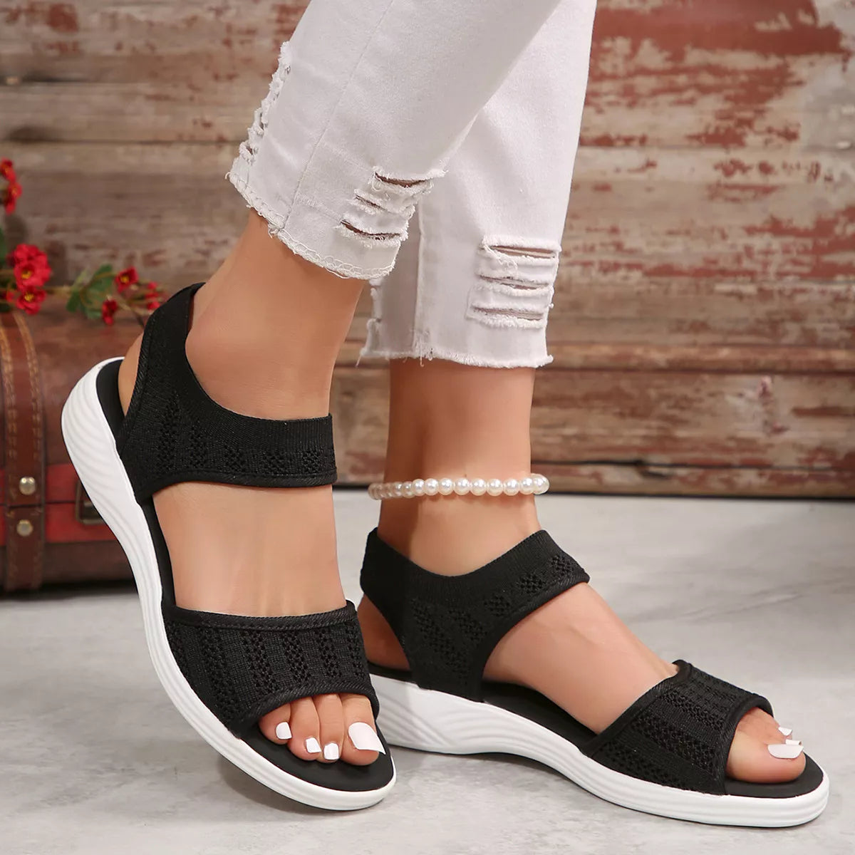 Open Toe Mesh Sandals