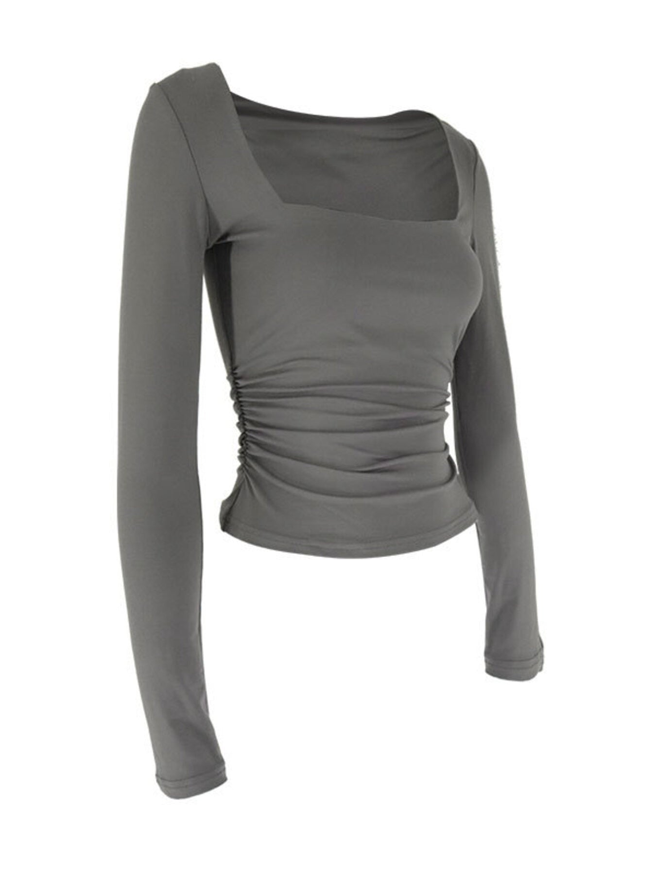 Square Neck Slim Fit Long Sleeve T-Shirt