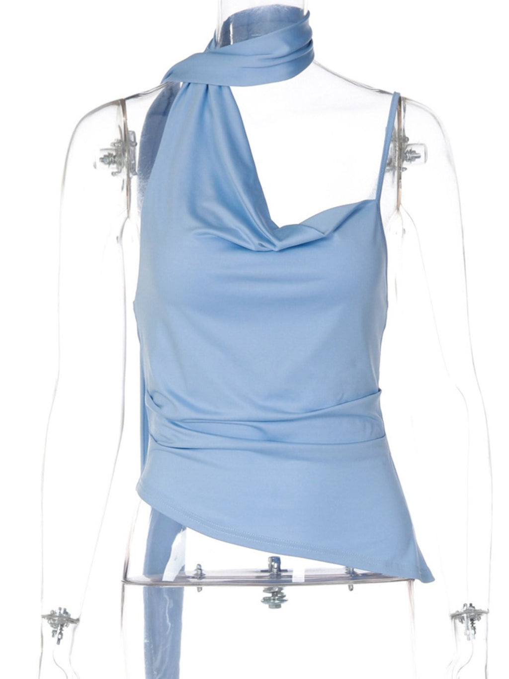 Asymmetrical Neckline Ruched Cami