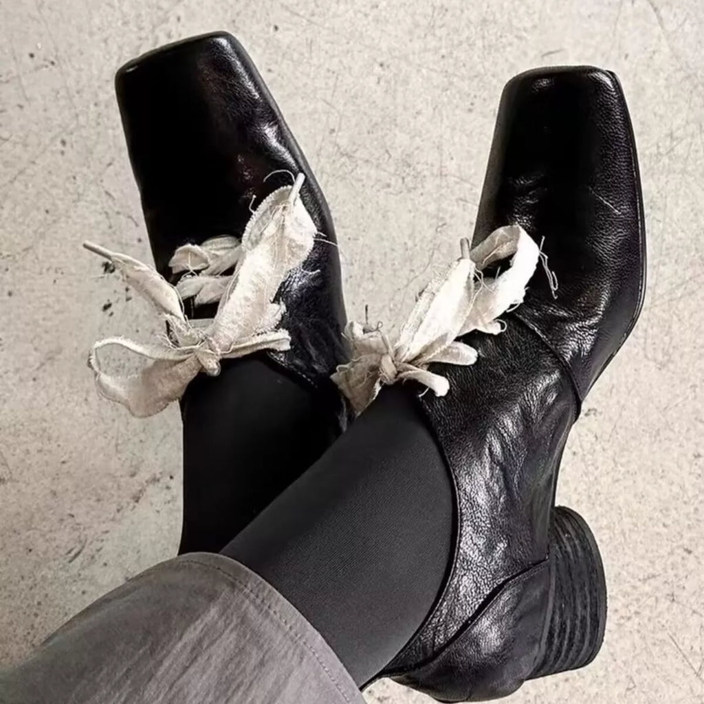 Square Toe Block Heels Pumps
