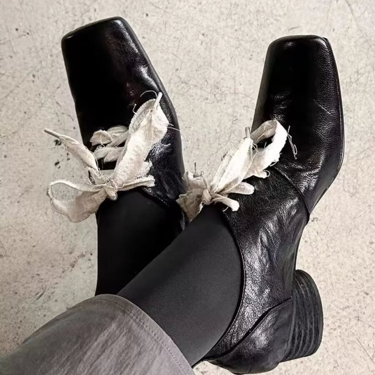 Square Toe Block Heels Pumps