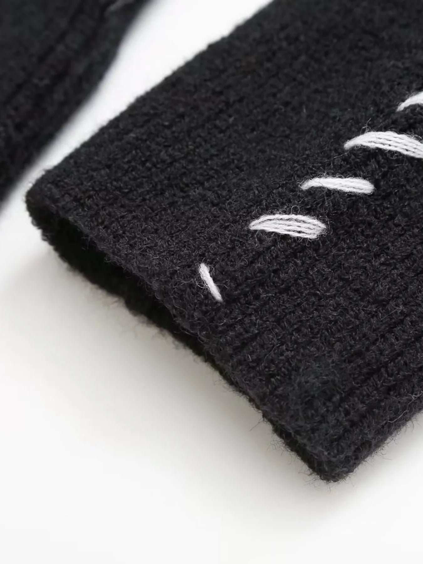 Contrast Mock Neck Long Sleeve Sweater