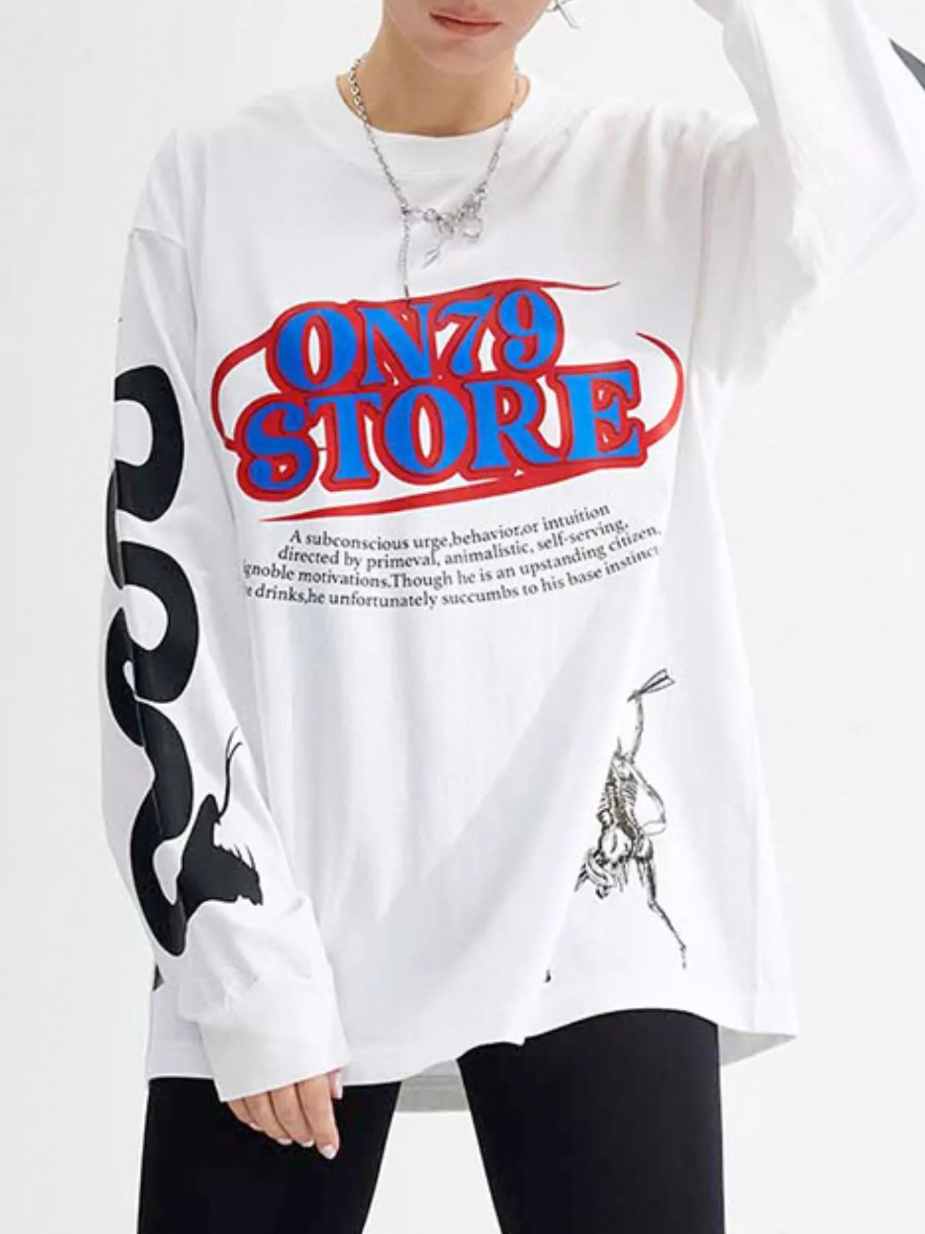 Men's Letter Round Neck Long Sleeve T-Shirt