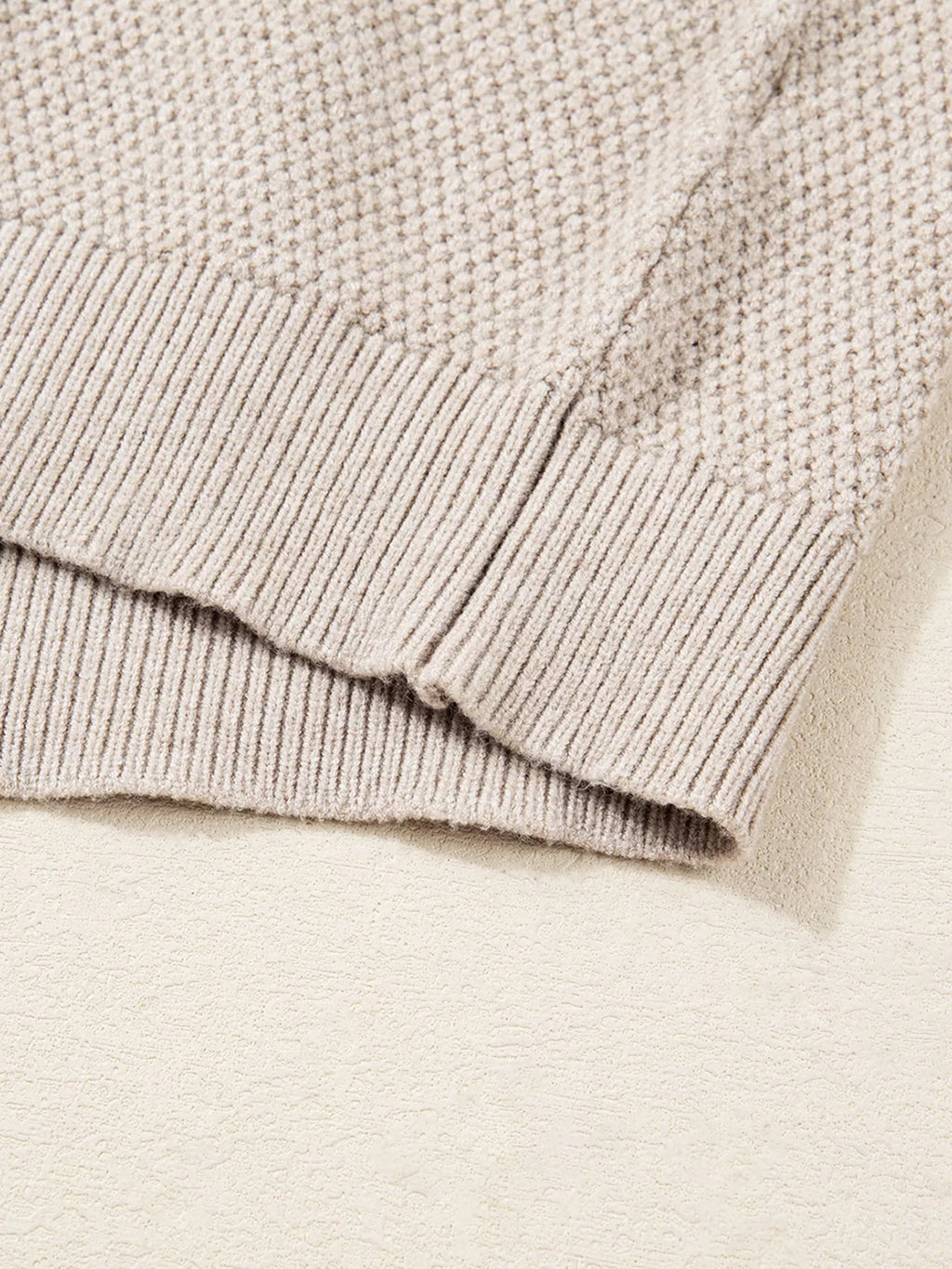 Color Block Knit Striped Sleeve Detail Casual Sweater