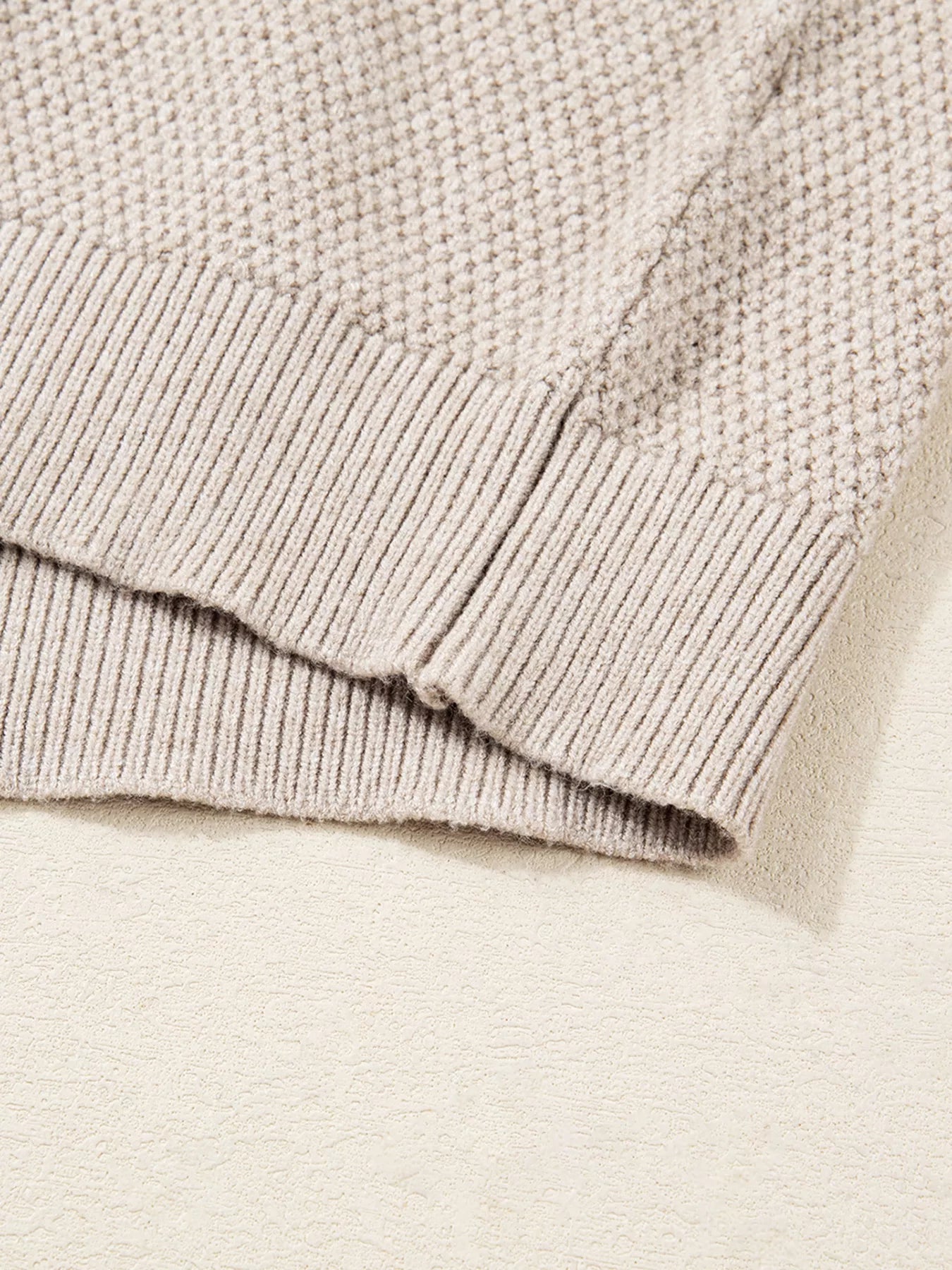 Color Block Knit Striped Sleeve Detail Casual Sweater