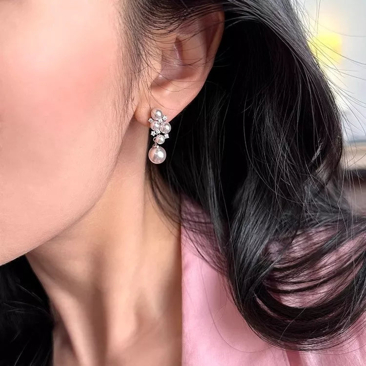 Pearl Cluster Earrings