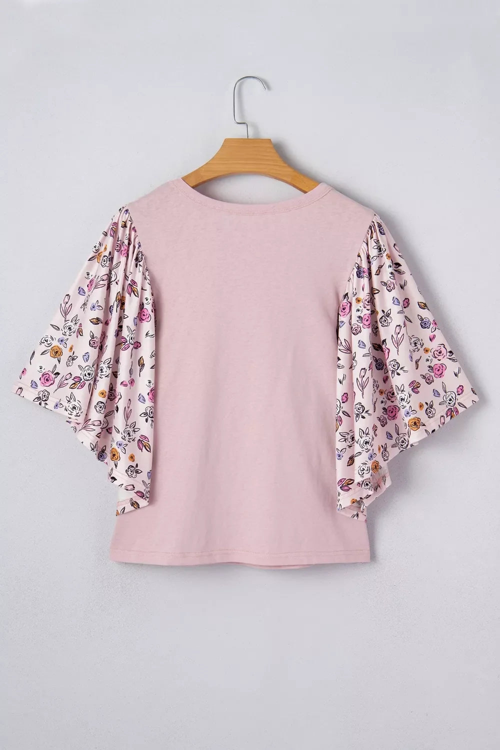 Floral Patchwork Bell Sleeve Blouse
