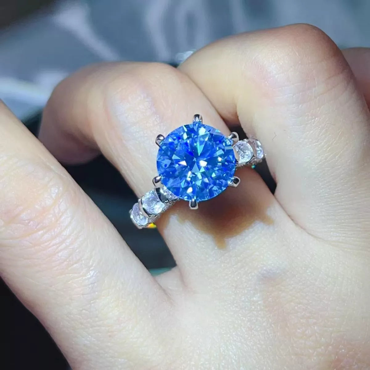 5 Carat Moissanite 6-Prong 925 Sterling Silver Ring