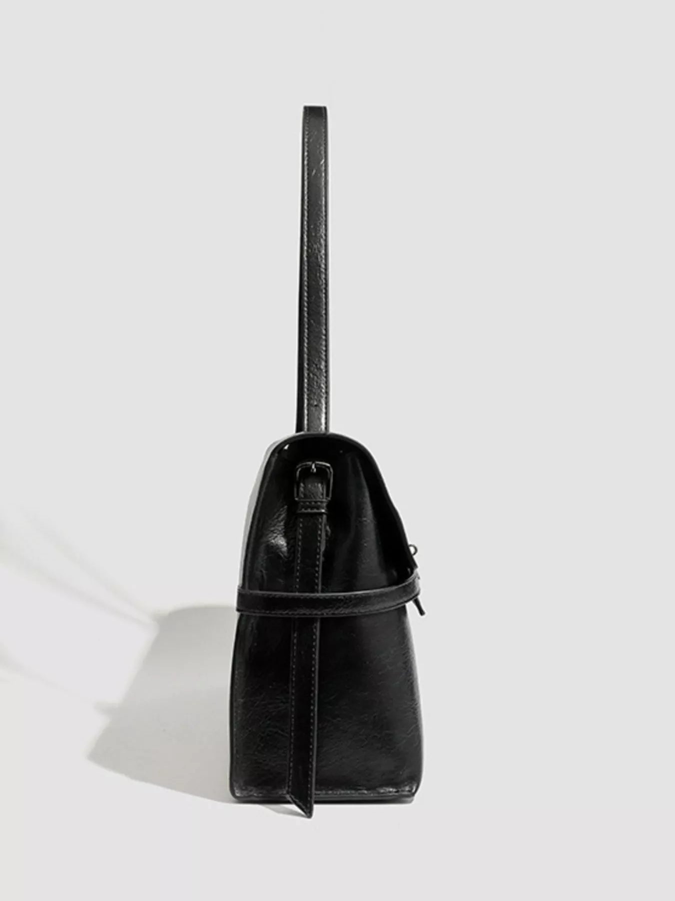 Buckle Leather Shoulder Bag