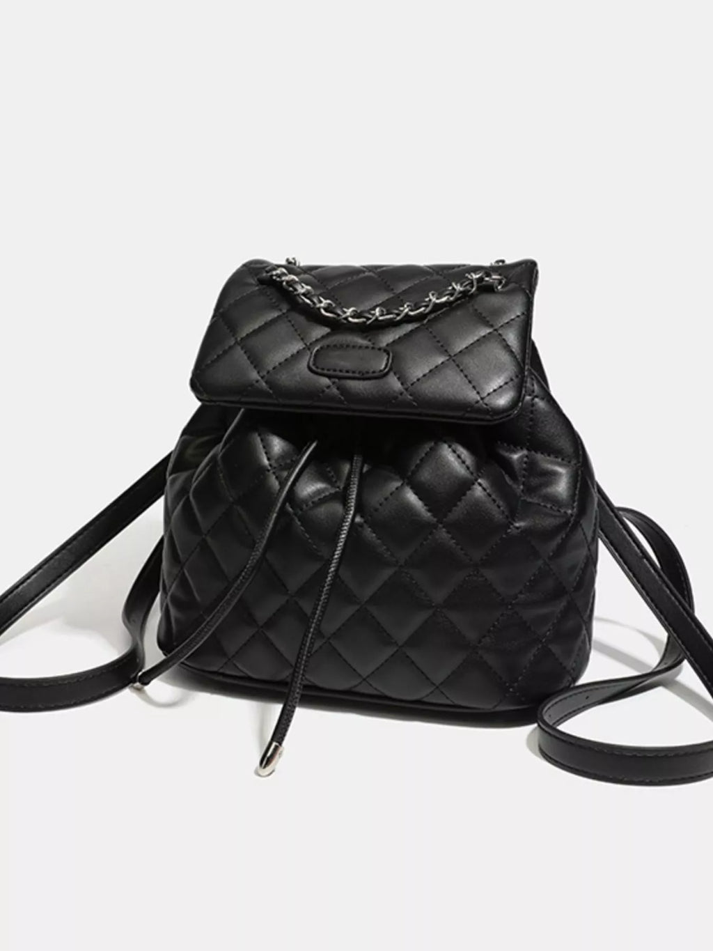 Quilted Chain Flap Backpack Bag
