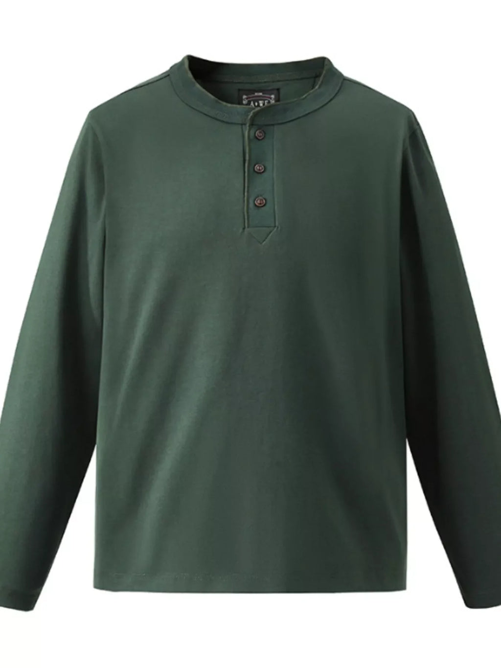 Men's Plus Size Casual Henley Long Sleeve T-Shirt