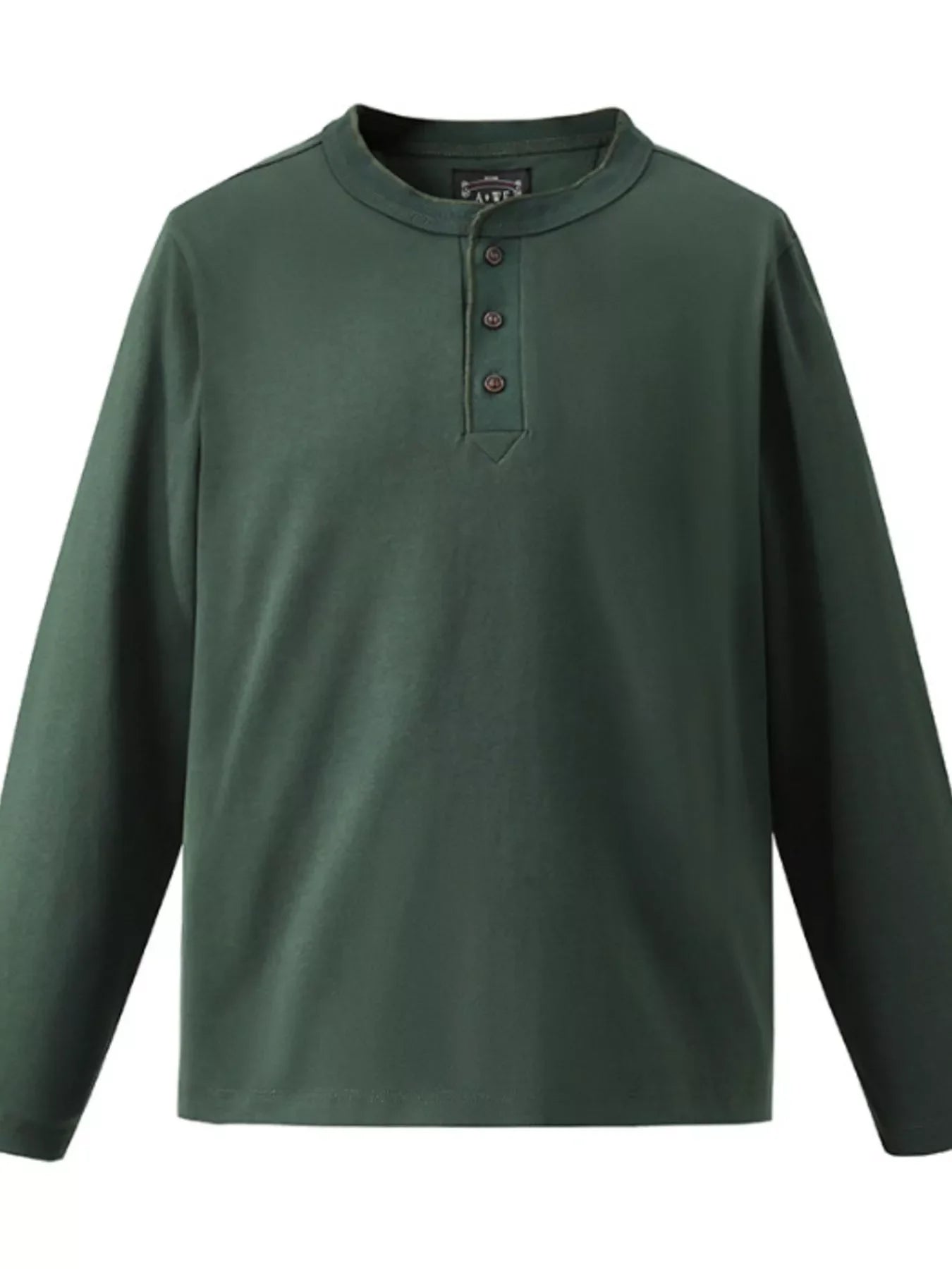 Men's Plus Size Casual Henley Long Sleeve T-Shirt