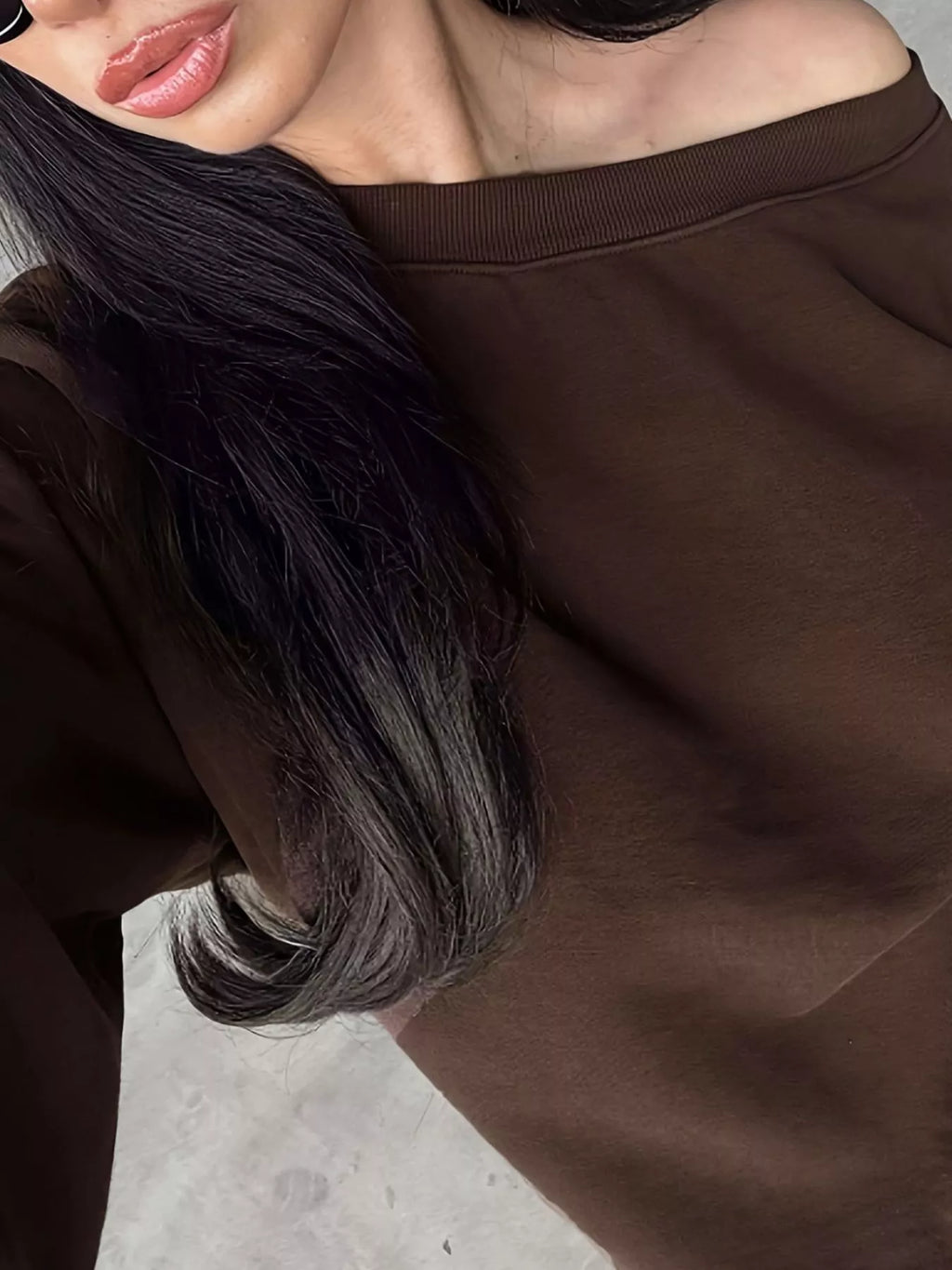 Boat Neck Long Sleeve Sweatshirt and Pants Set