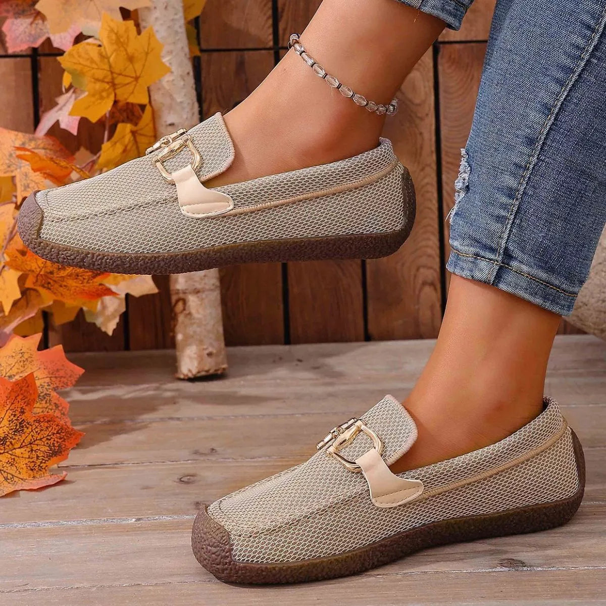 Round Toe Flat Slip-Ons