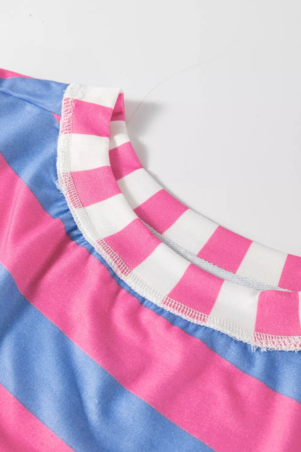 Stripe Exposed Seam Contrast Patchwork Oversized Top