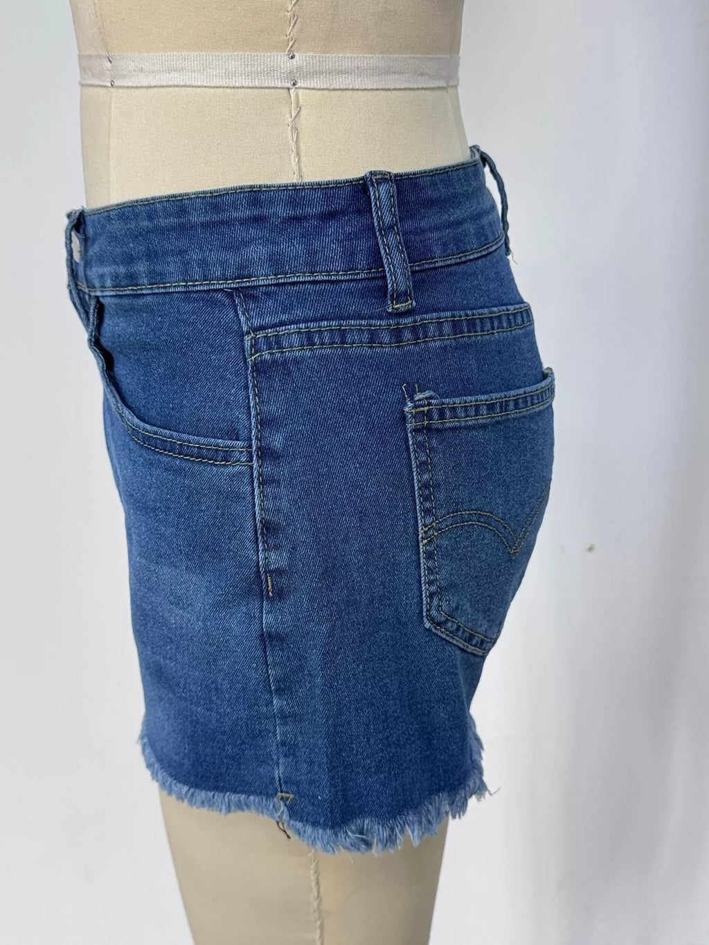 Raw Hem Denim Shorts