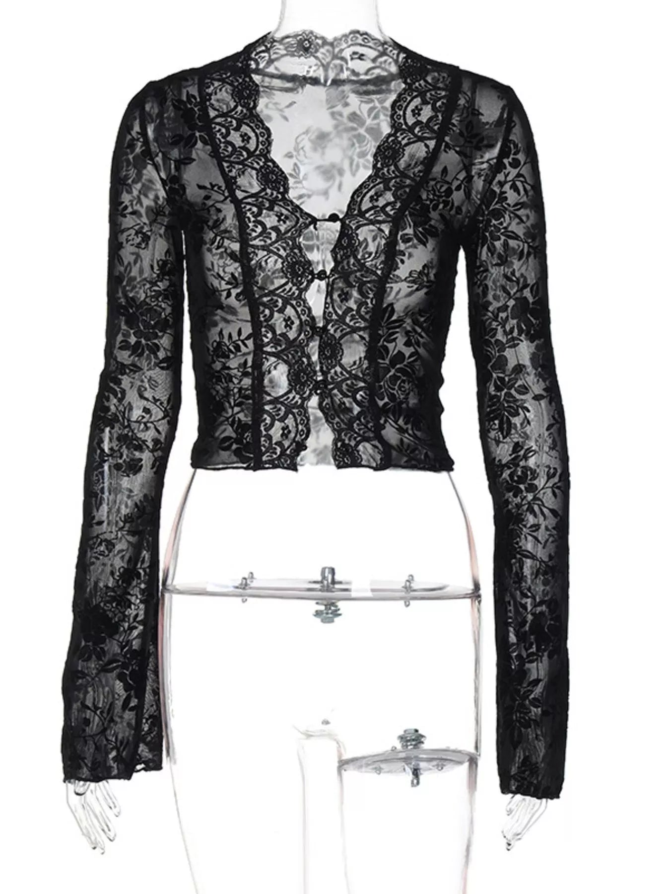 Lace Detail Long Sleeve Top