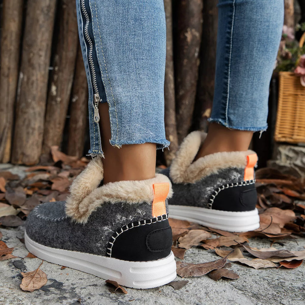 Cozy Fur-Trimmed Slip-Ons
