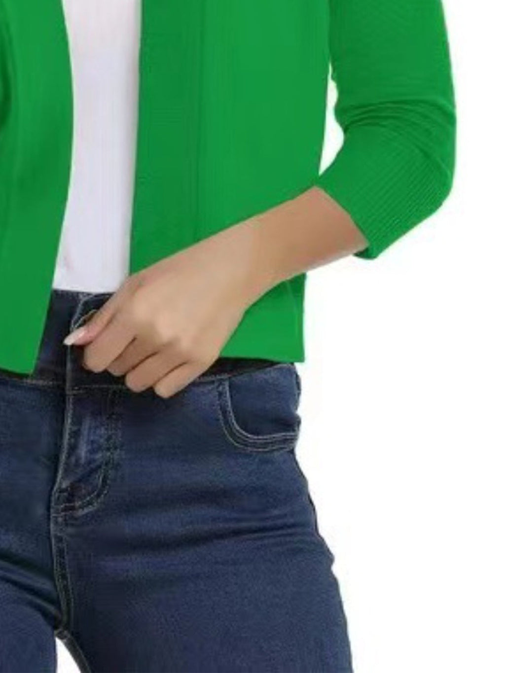Viscose Blend Open Front Cardigan