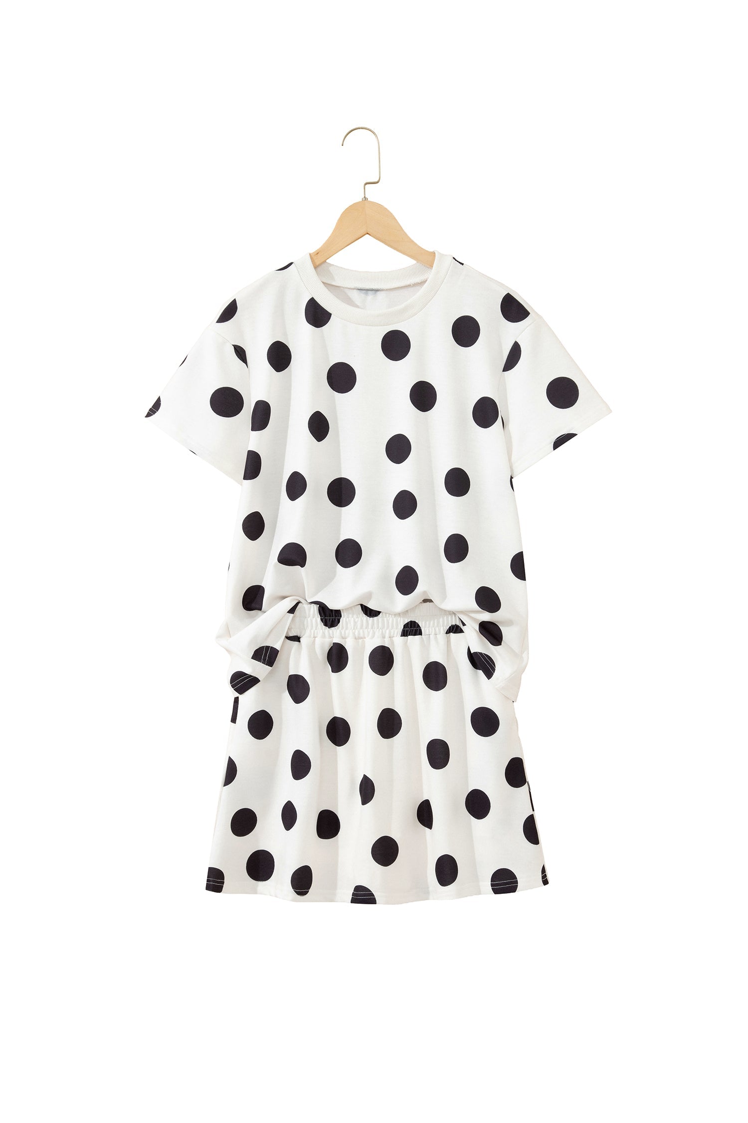 Polka Dot Short Sleeve Top & Mini Skort Set