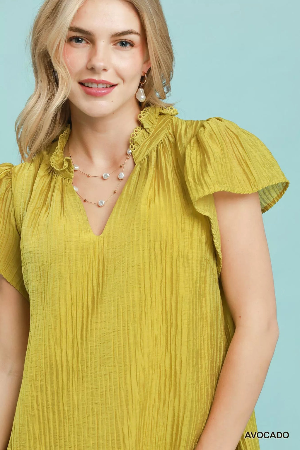 Umgee Textured Ruffle Hem Mini Dress