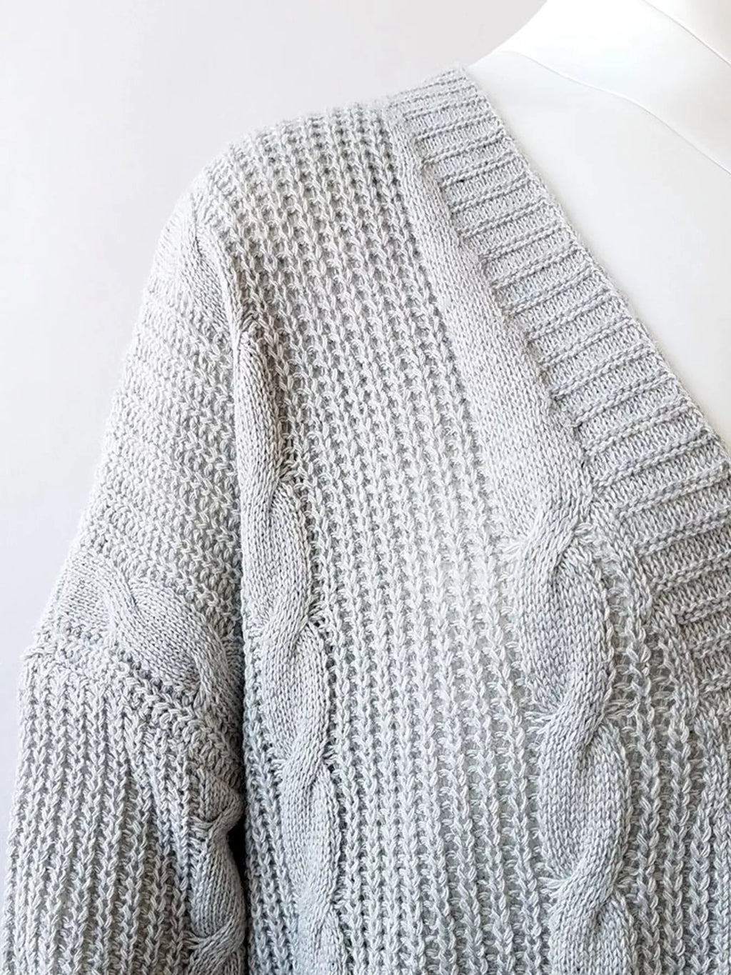 Full Size Chunky Knit Open Front Cardigan Plus Size