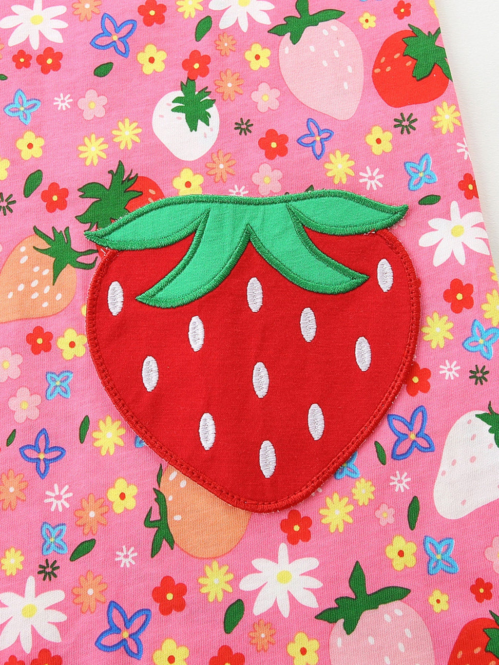 Children's Embroidered Strawberry Print Sleeveless Dress