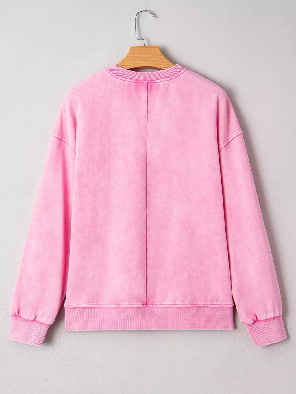 Mineral Wash Crossed Crew Neck Drop Shoulder Loose Sweatshirt