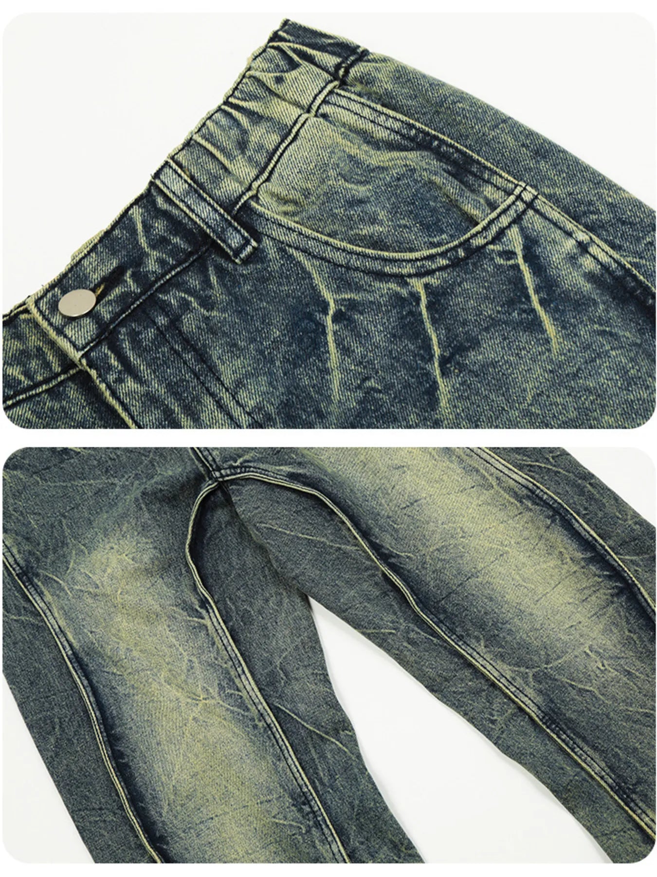 Men's Washed Wide Leg Jeans