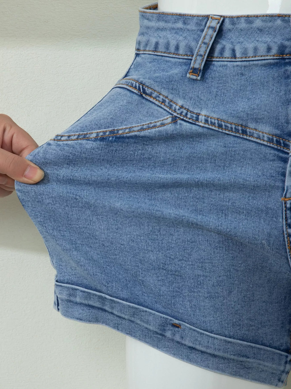 High-Waisted Denim Shorts