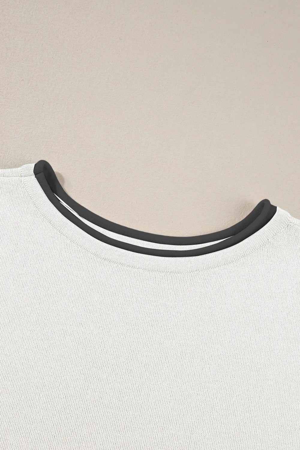 Contrast Trim Round Neck Top and Pants Set