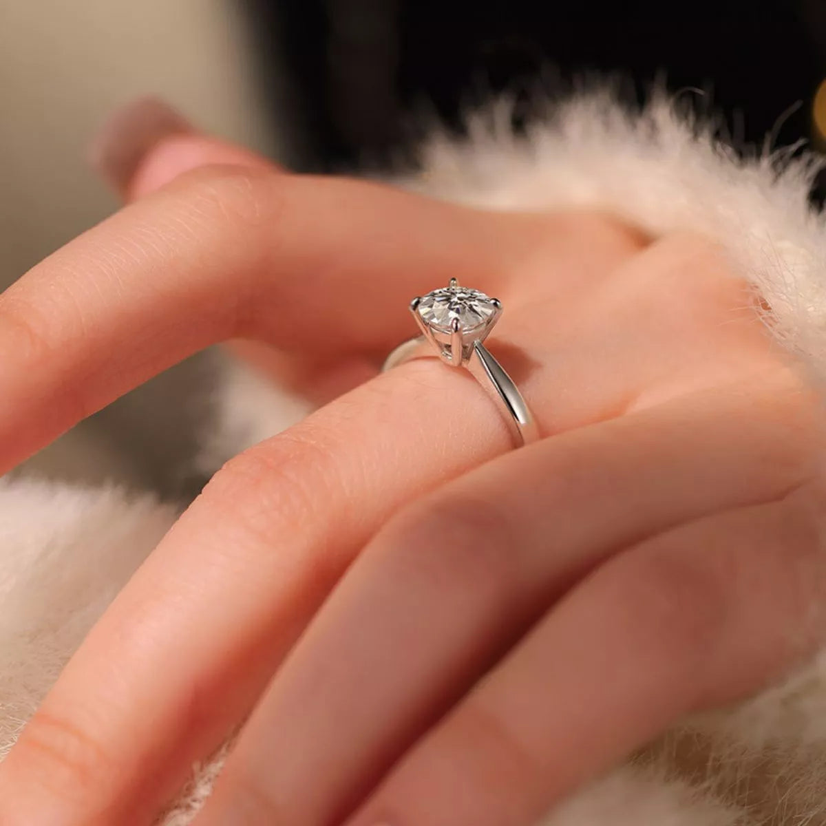 1 Carat 925 Sterling Silver Moissanite Ring