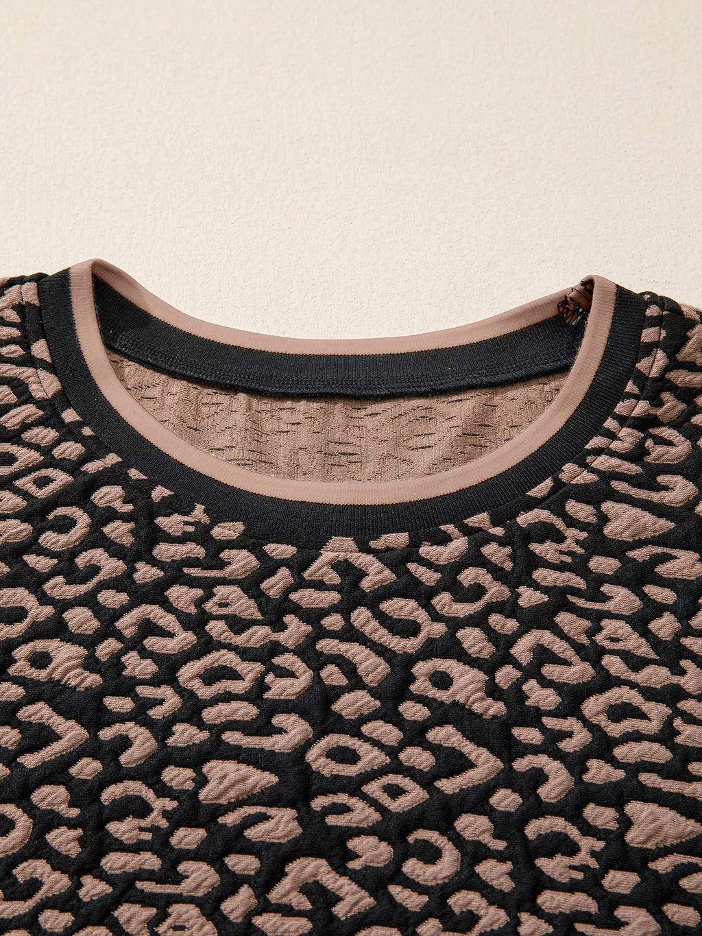 Leopard Print Bubble Sleeve Shift Mini Dress