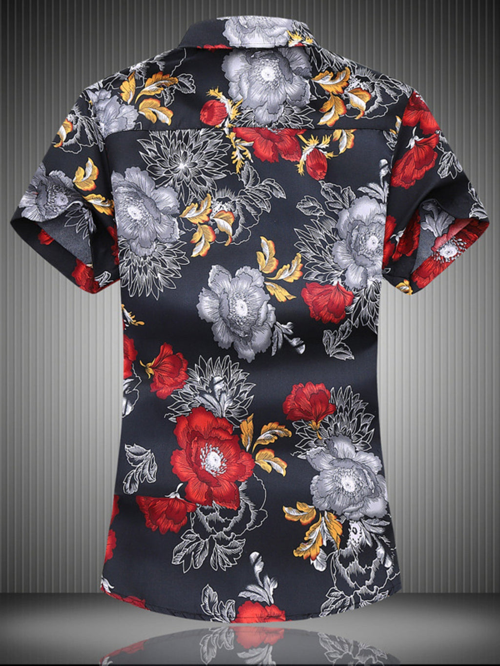Men's Plus Size Floral Print Short Sleeve Casual Shirt