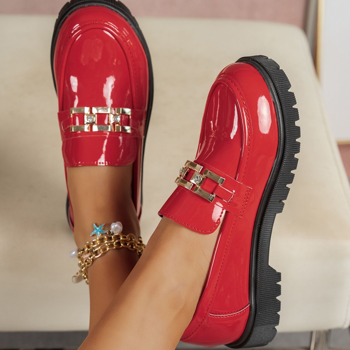 Buckle Decor Chunky Loafers
