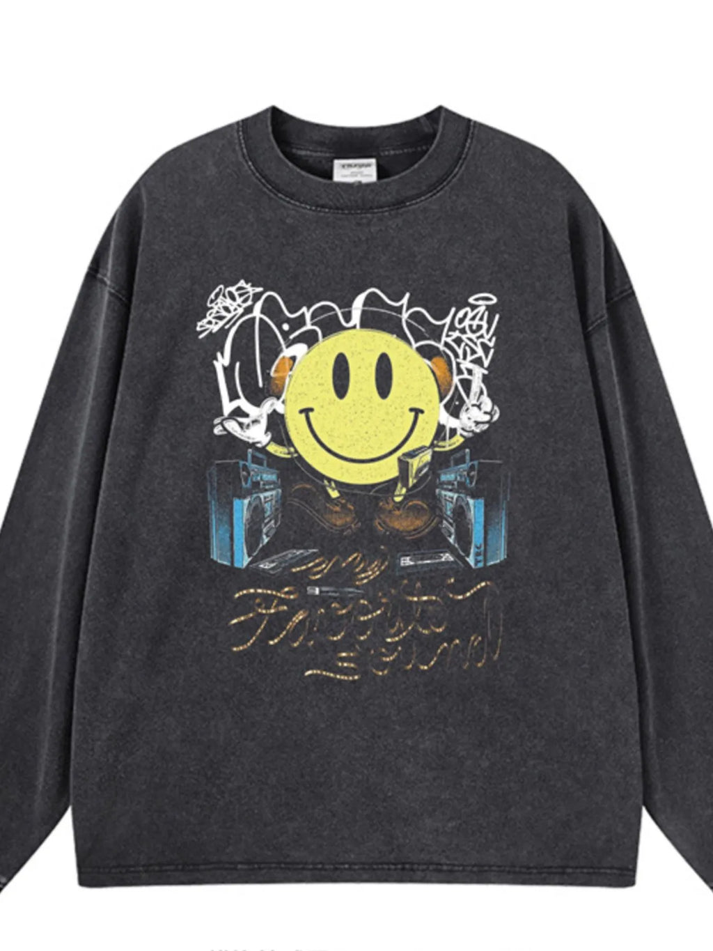 Men's Graphic Round Neck Long Sleeve T-Shirt