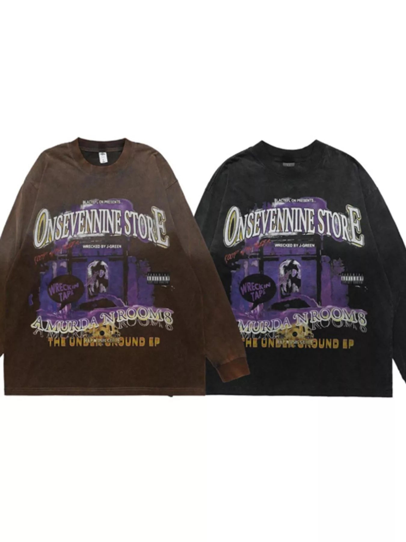 Men's Graphic Round Neck Long Sleeve T-Shirt