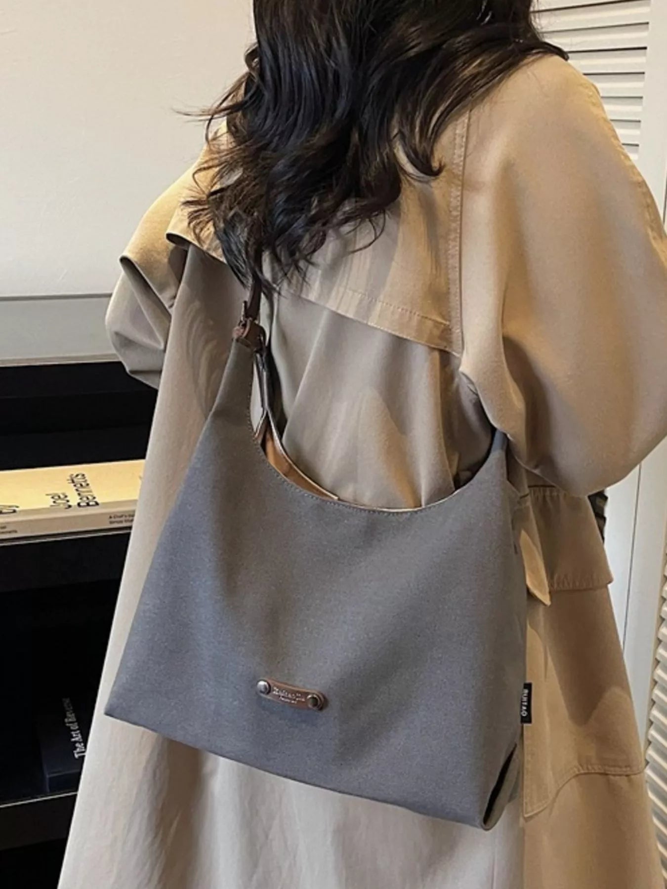 Shoulder Bag with Leather Straps
