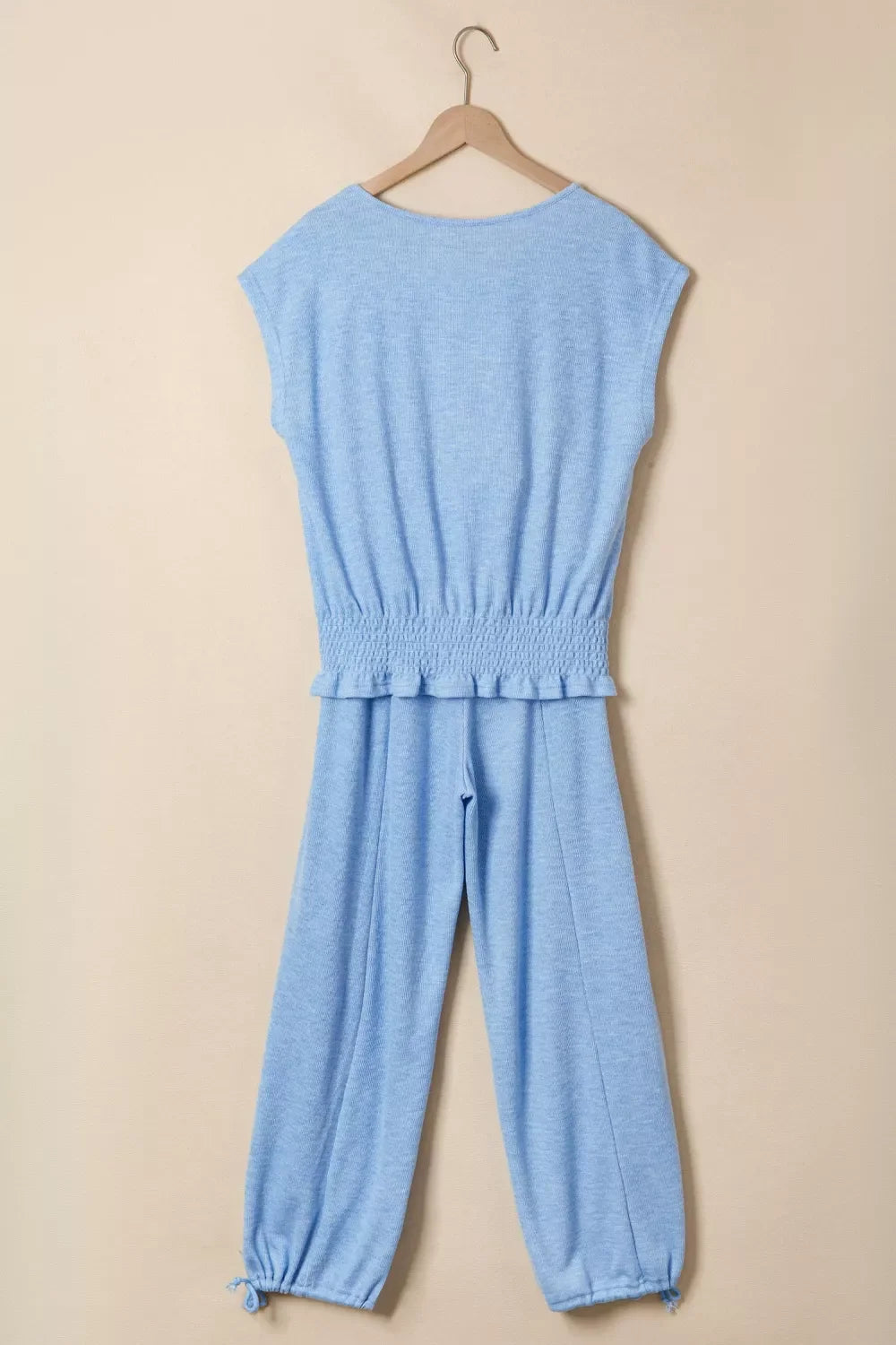 Cap Sleeve Matching Top and Jogger Pants Set