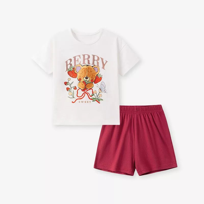 Children's Bear Graphic T-Shirt & Shorts Set