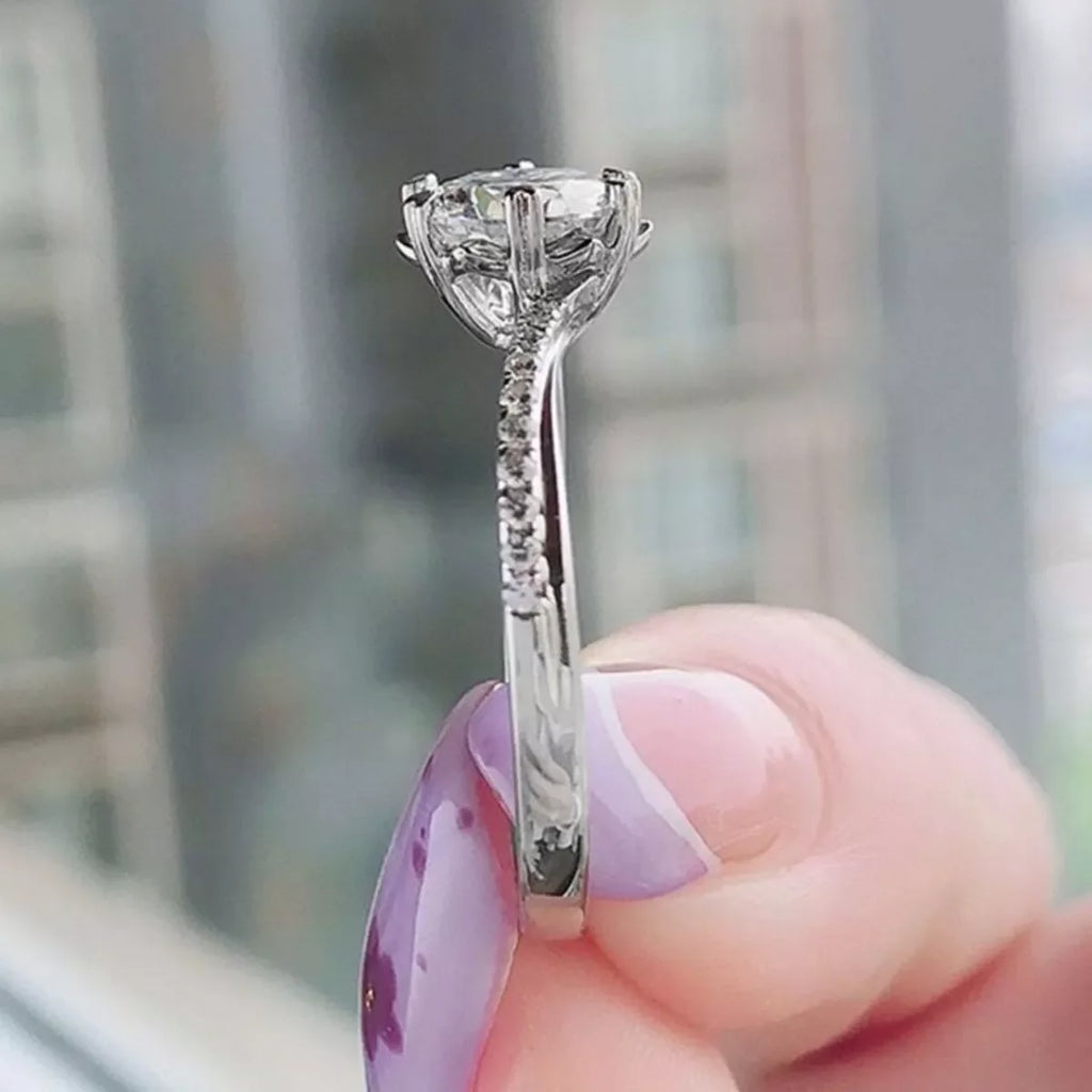 1 Carat 925 Sterling Silver Moissanite Ring