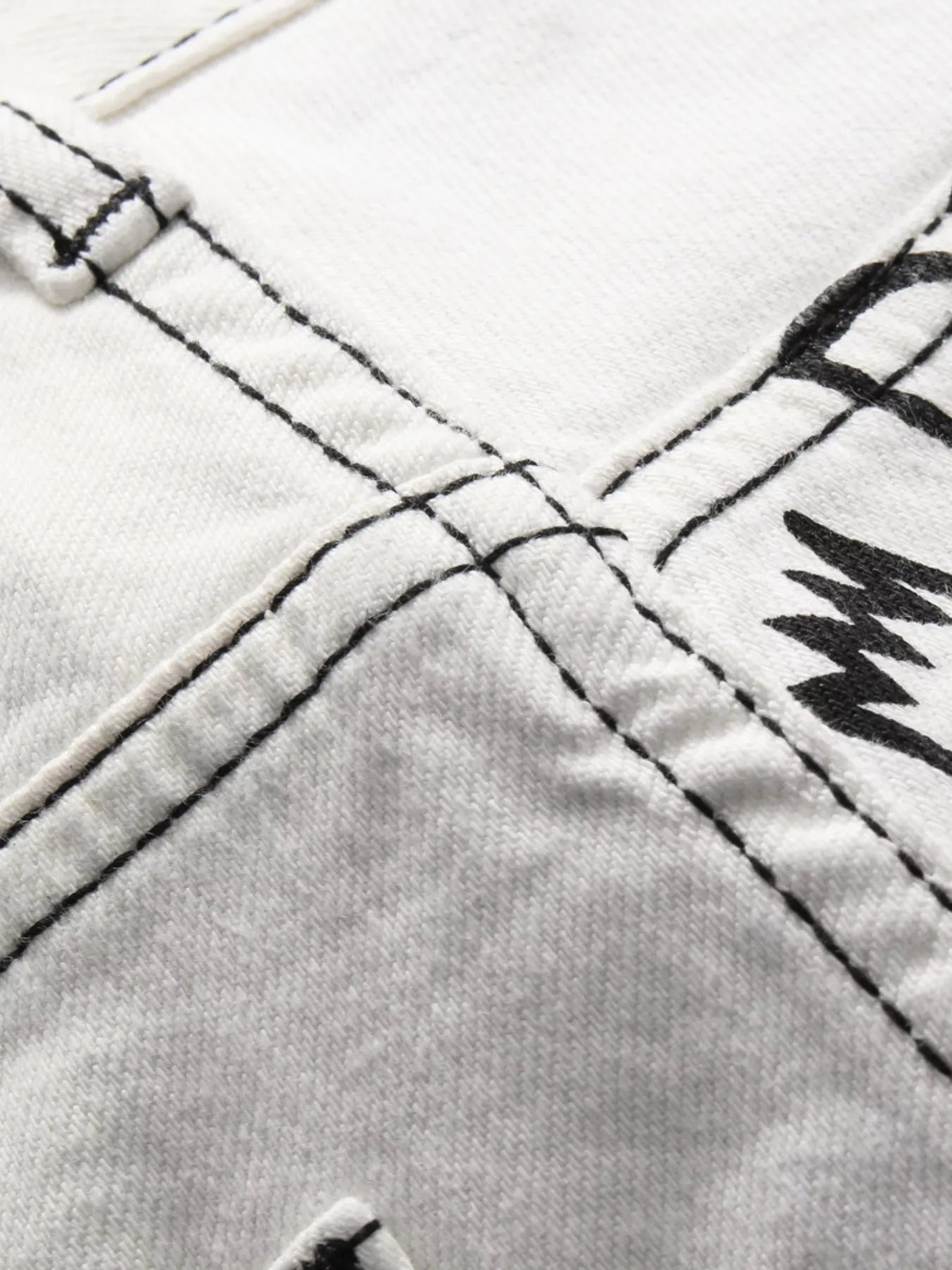 Men's Graffiti Print Slim Fit Jeans