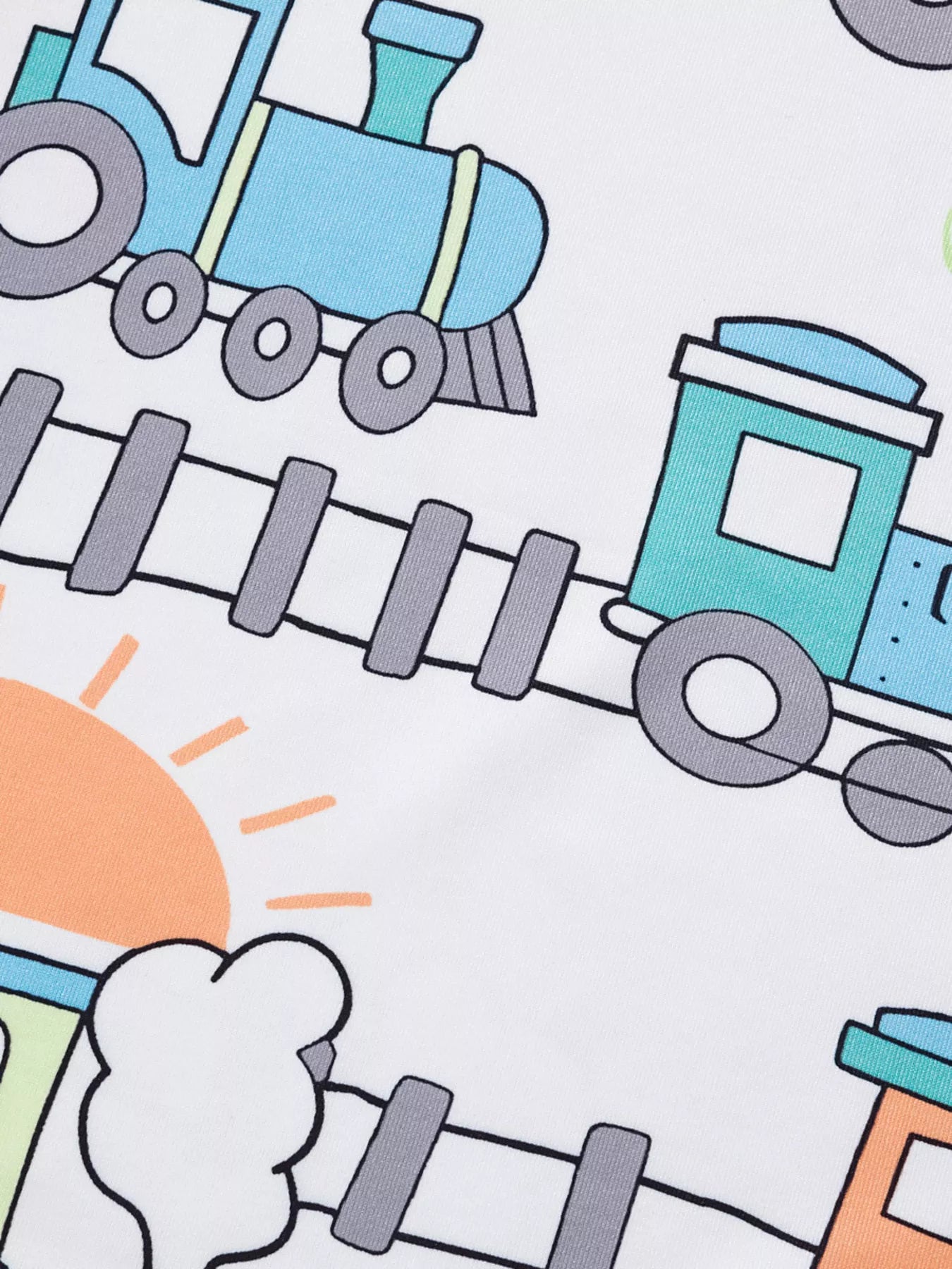 Children's Train Print Short Sleeve T-Shirt