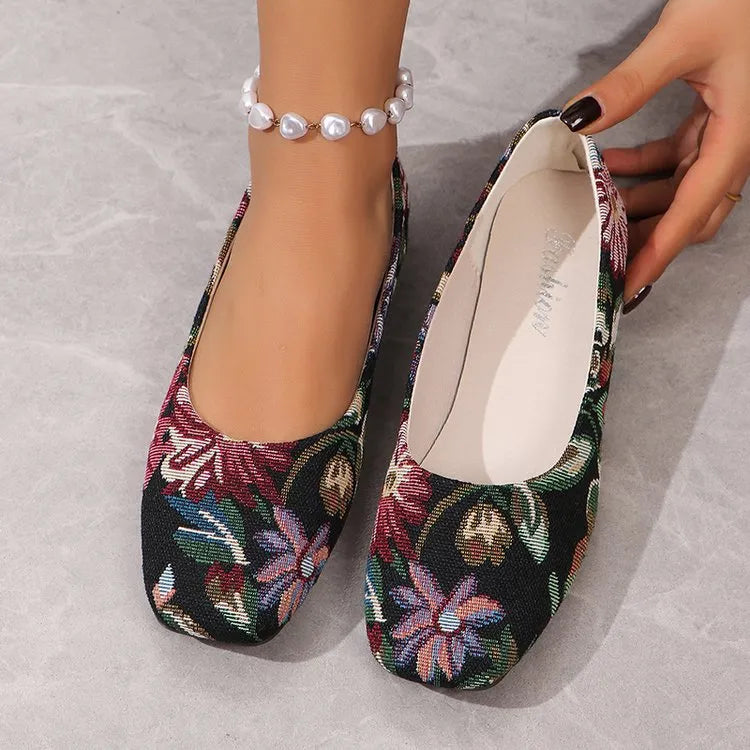 Floral Print Comfort Slip-Ons